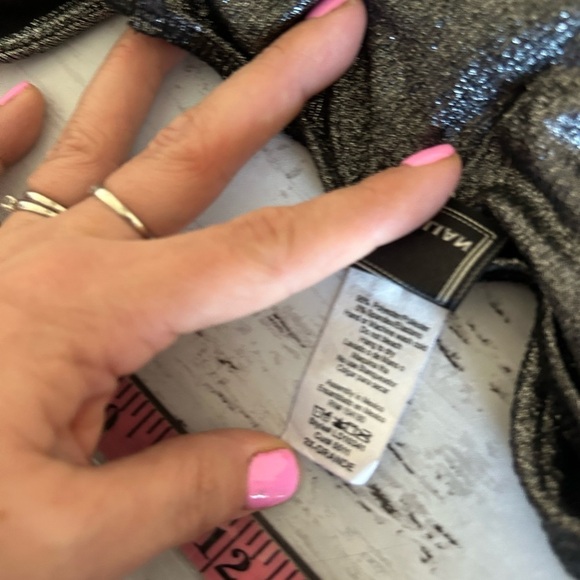 LILIAN Asymmetrical Hem Sleeveless
Ruching Dress In Metallic Size 2X - Picture 4 of 7